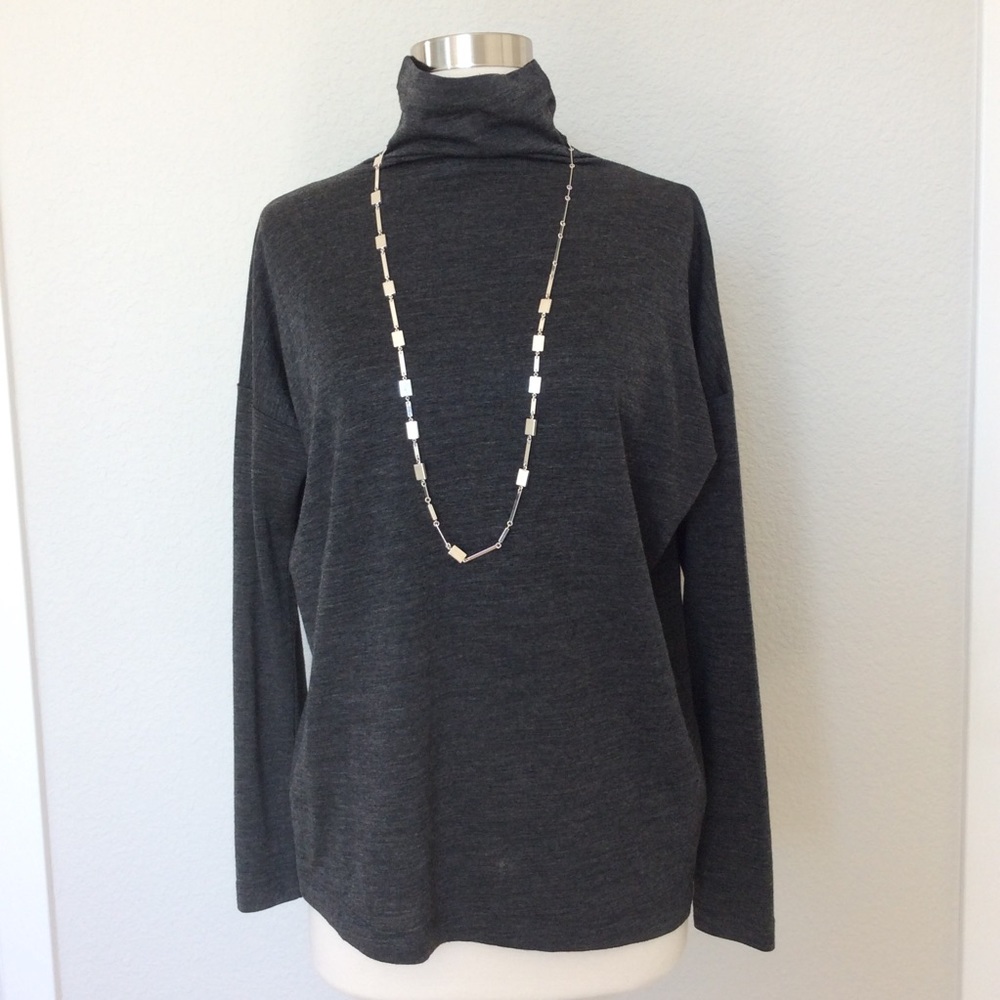 Club Monaco Dark Heather Gray Mock Neck Shirt